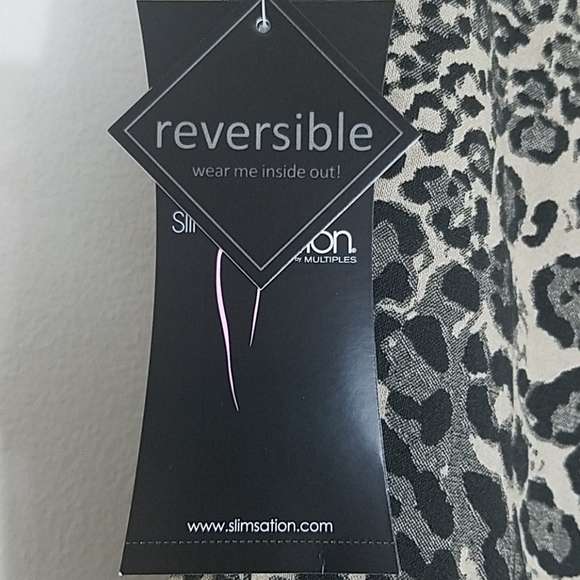 Slimsation Pants NWT 20W Reversible Leopard Print Black Tan Straight Leg Ctrl Tp - Picture 7 of 10